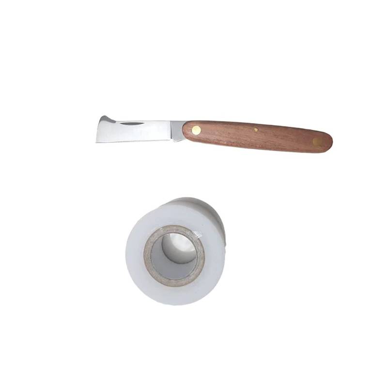 Cutit pliabil pentru altoit 16,5 cm, maner ergonomic, cu despicator si banda pentru altoit, Danubewd Tools